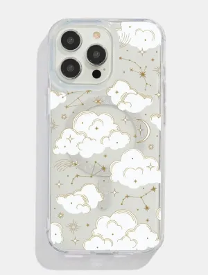 Celestial Cloud Glitter MagSafe iPhone Case elegant design Ultra light