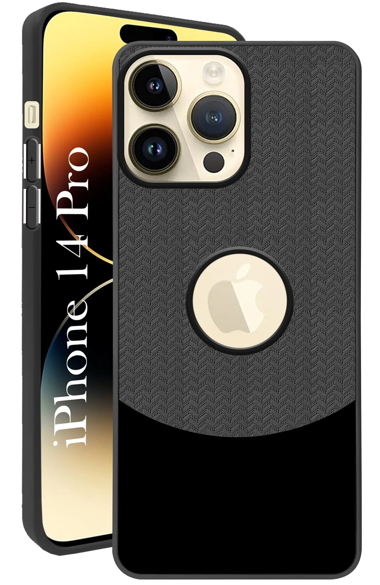 Protective Edge For Apple iPhone 14 Pro Back Cover Case (Elegant PU Leather Finish | Premium Minimalist Professional | Camera Protection Bump)