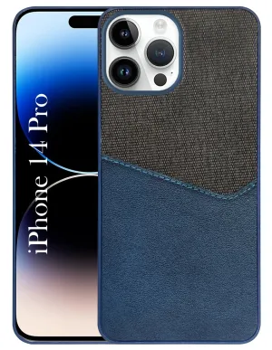 Grip Enhanced For Apple iPhone 14 Pro Back Cover Case (Dual PU Leather Stitch | Professional Minimalist | Soft and Flexible)