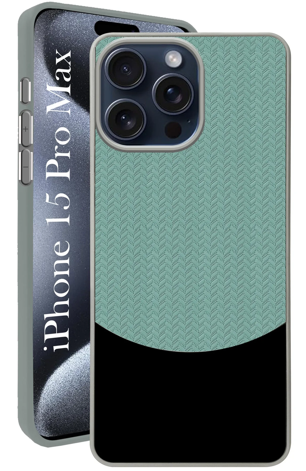 For Apple iPhone 15 Pro Max Back Cover Case (Elegant PU Leather Finish | Premium Minimalist Professional | Camera Protection Bump) Light Shield