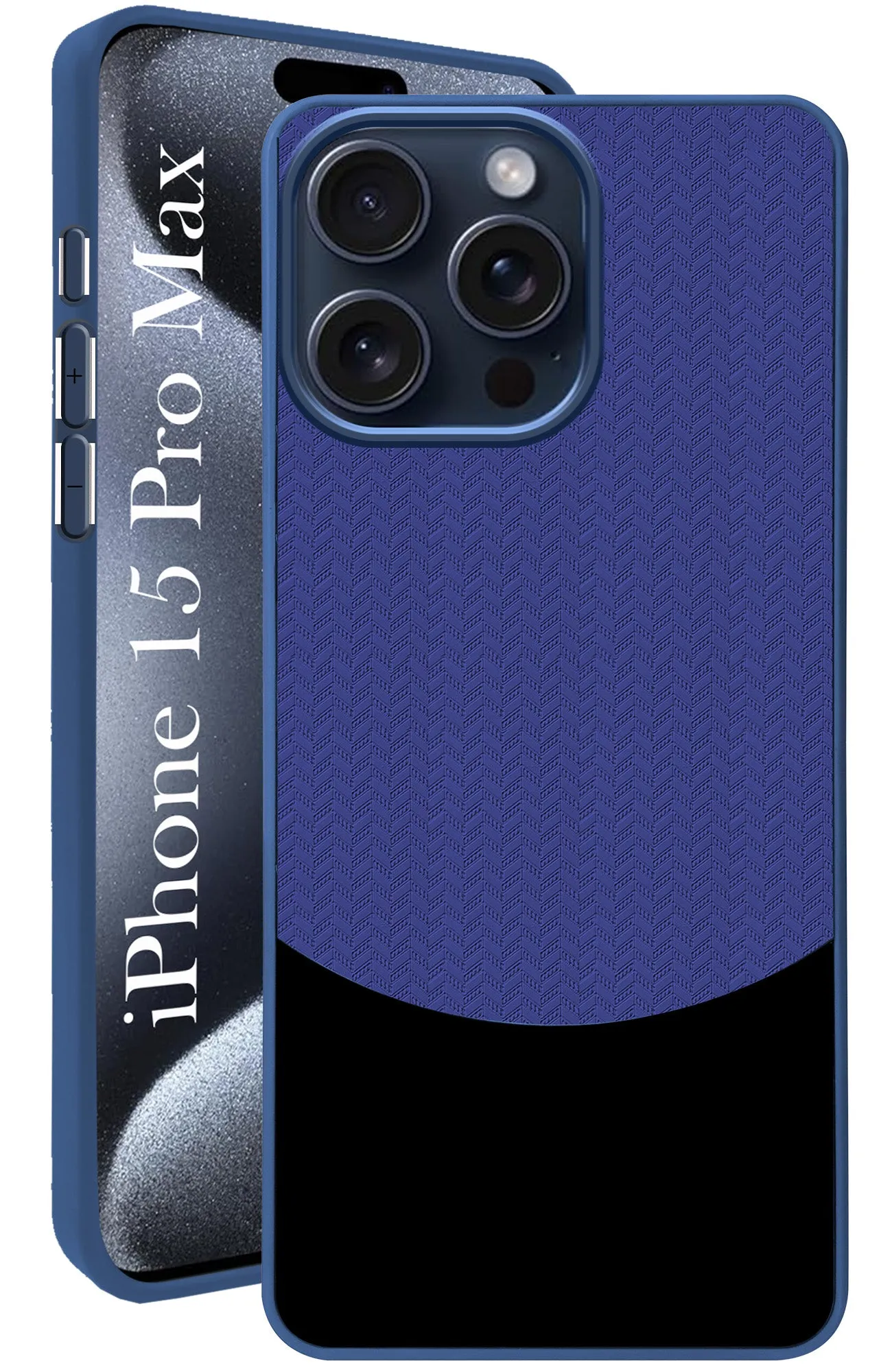 Protective Design Texture For Apple iPhone 15 Pro Max Back Cover Case (Elegant PU Leather Finish | Premium Minimalist Professional | Camera Protection Bump)