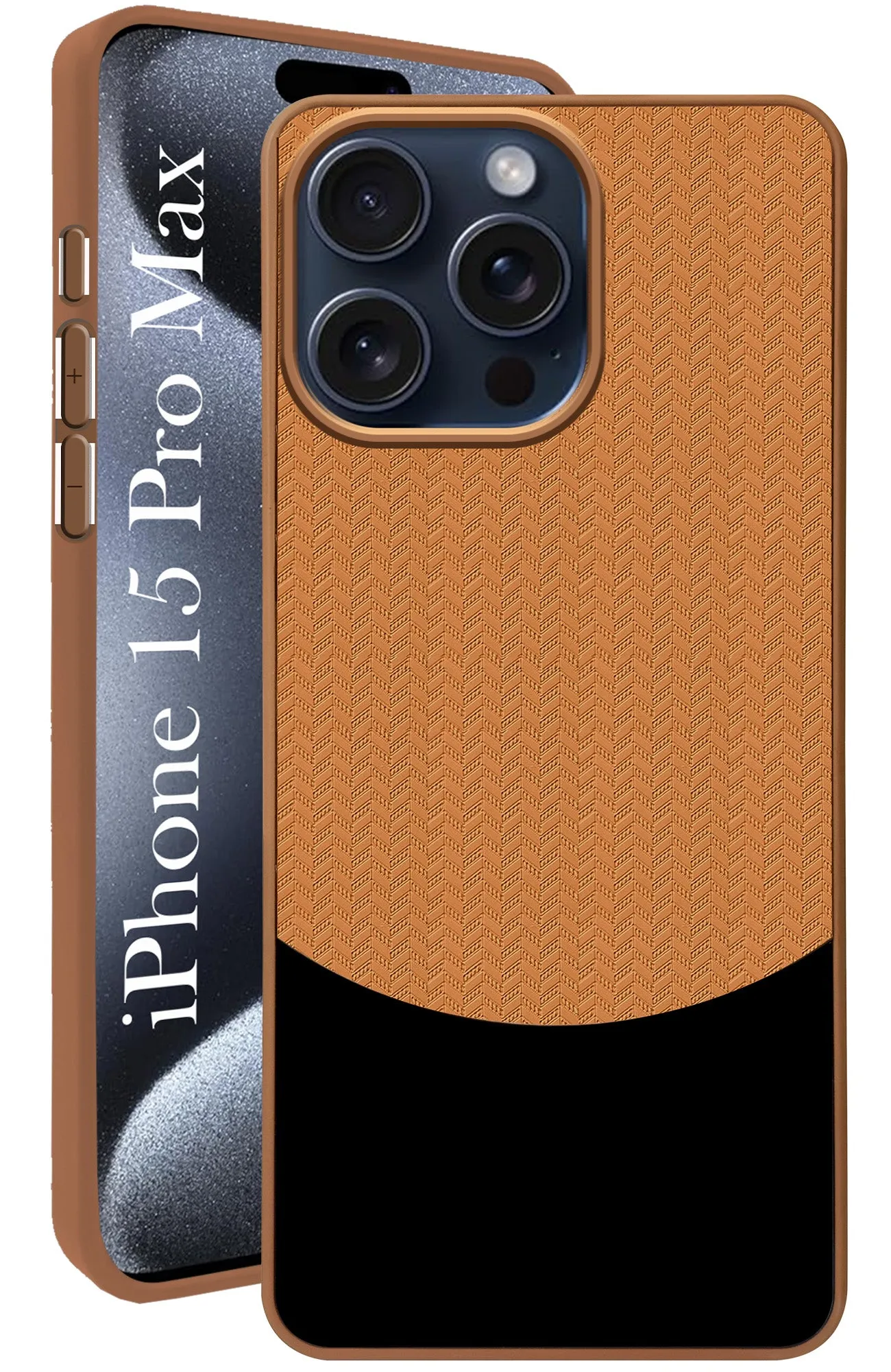 Modern Edge Layer For Apple iPhone 15 Pro Max Back Cover Case (Elegant PU Leather Finish | Premium Minimalist Professional | Camera Protection Bump)