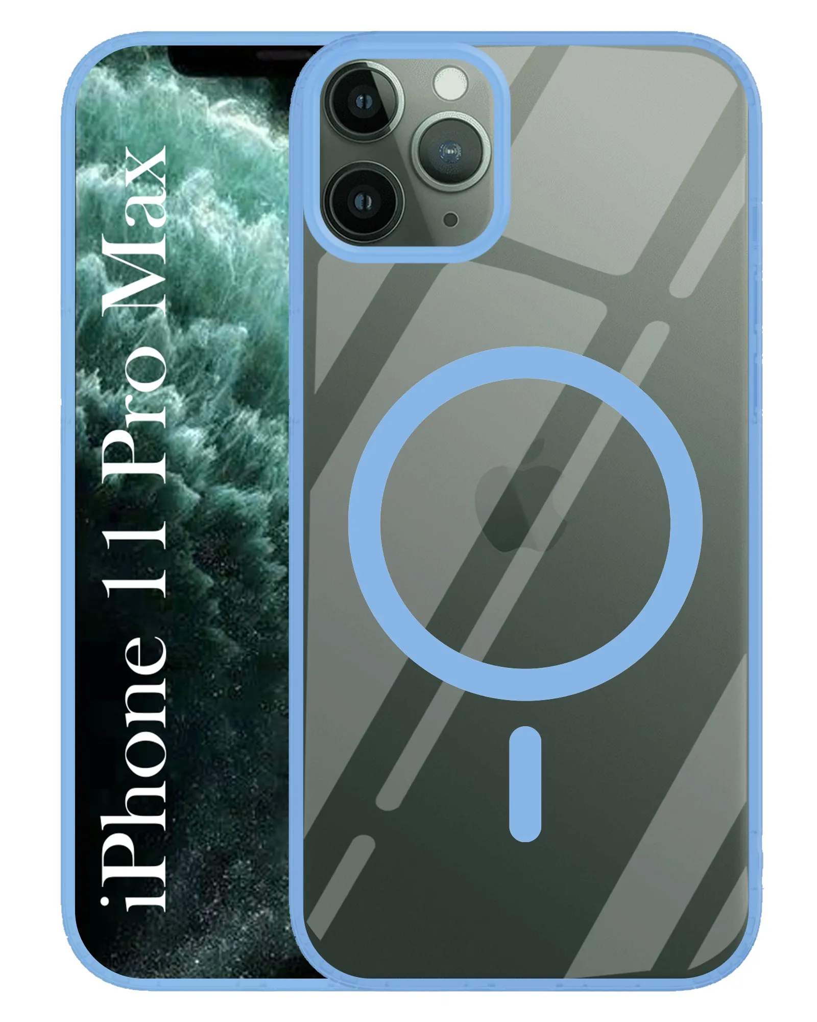 Transparent Edge Rugged Protection For Apple iPhone 11 Pro Max  Back Cover Case (MagSafe Compatible Wireless Charging | Hybrid Camera Bump Protection | Shockproof Polycarbonate Material)