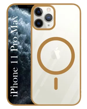 For Apple iPhone 11 Pro Max  Back Cover Case (MagSafe Compatible Wireless Charging | Hybrid Camera Bump Protection | Shockproof Polycarbonate Material) Smooth Lining