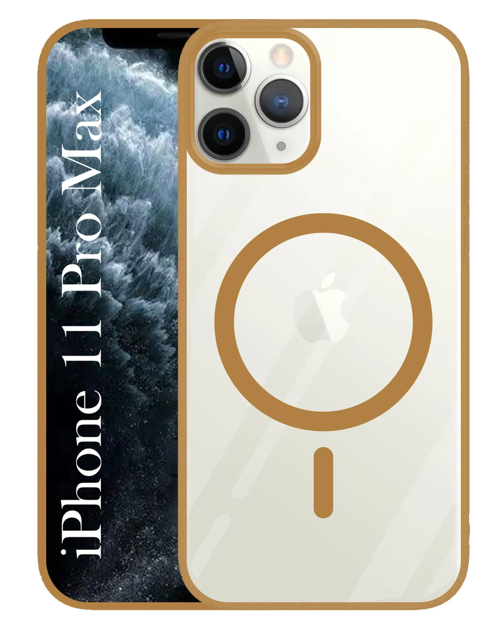 For Apple iPhone 11 Pro Max  Back Cover Case (MagSafe Compatible Wireless Charging | Hybrid Camera Bump Protection | Shockproof Polycarbonate Material) Smooth Lining