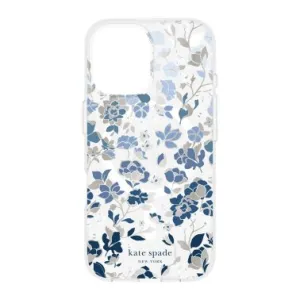 iPhone 16 Kate Spade Protective Hardshell MagSafe Case - Flowerbed Blue Soft Finish Texture