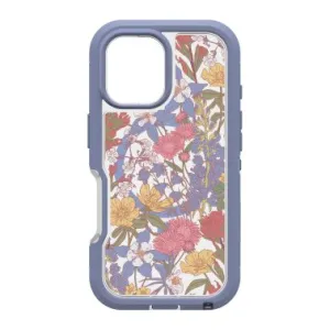 Modern Touch iPhone 16 Otterbox Defender XT Clear Pro w/ MagSafe Series Case - Clear/Purple - Wildflowers