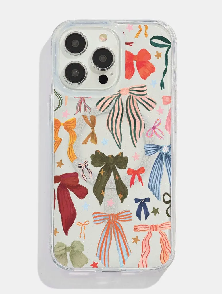 Classic Look Lightweight Grip Kate Fox x Skinnydip Bows Glitter MagSafe iPhone Case