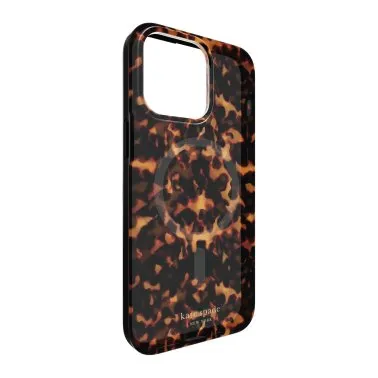 iPhone 15/14/13 Variations Kate Spade Protective Hardshell MagSafe Case - Tortoise Refined Look
