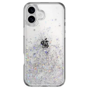 Sleek Profile Tight Fit Starfield 3D Glitter Case Transparent for iPhone 16 Plus
