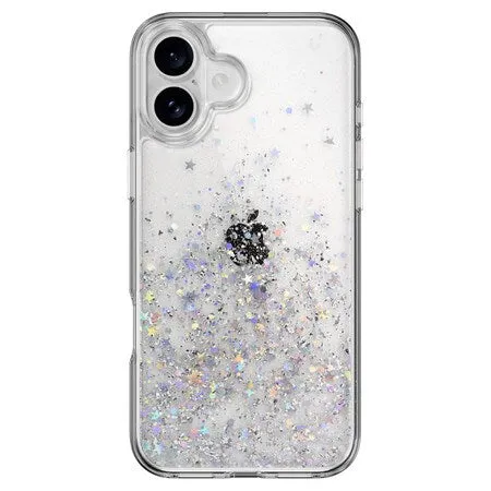 Sleek Profile Tight Fit Starfield 3D Glitter Case Transparent for iPhone 16 Plus