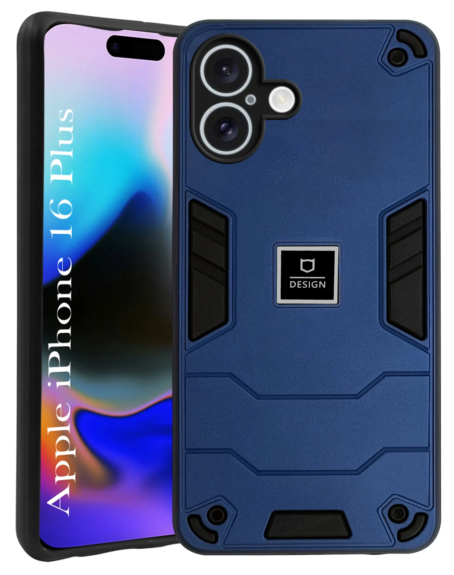 For Apple iPhone 16 Plus Back Cover Case (Lightweight Hybrid Shockproof Polycarbonate) Luxury Layer Texture Premium Texture