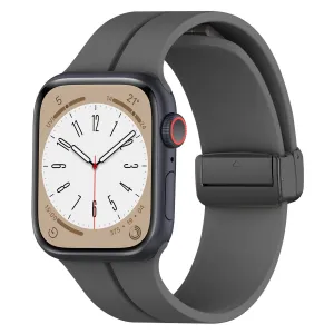 Fashionable Look Flexible Band Design Apple Watch Magnetic D-Buckle Strap (Dark Grey)