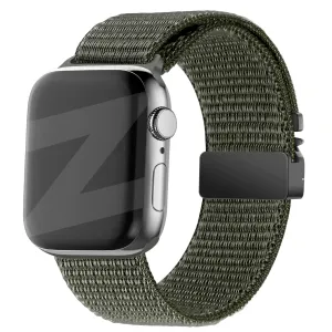 Bandz Apple Watch Nylon Strap 'Classic' with P-Buckle (Army Green) Active Lifestyle Fit Durable Construction