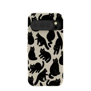 Stylish Texture Hybrid Finish Texture London Fog Night Meowers Google Pixel 10/10 Pro Case