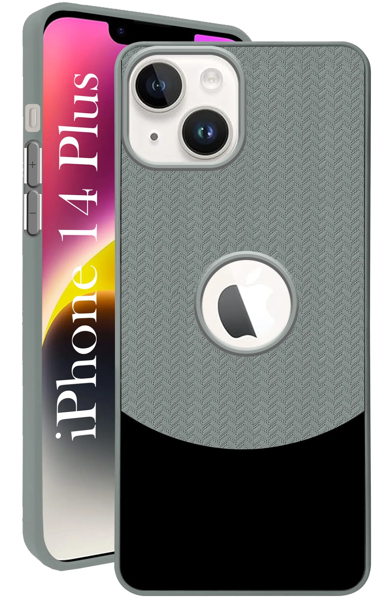 Matte Texture Finish For iPhone 14 Plus Back Cover Case (Elegant PU Leather Finish | Premium Minimalist Professional | Camera Protection Bump)