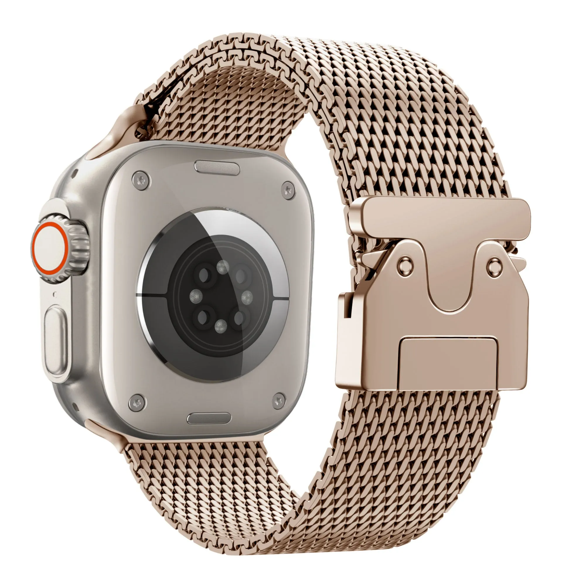 Classic Design Touch Travel Essential Bandz Apple Watch Milanese Loop Strap with P-Buckle (Rose Gold)