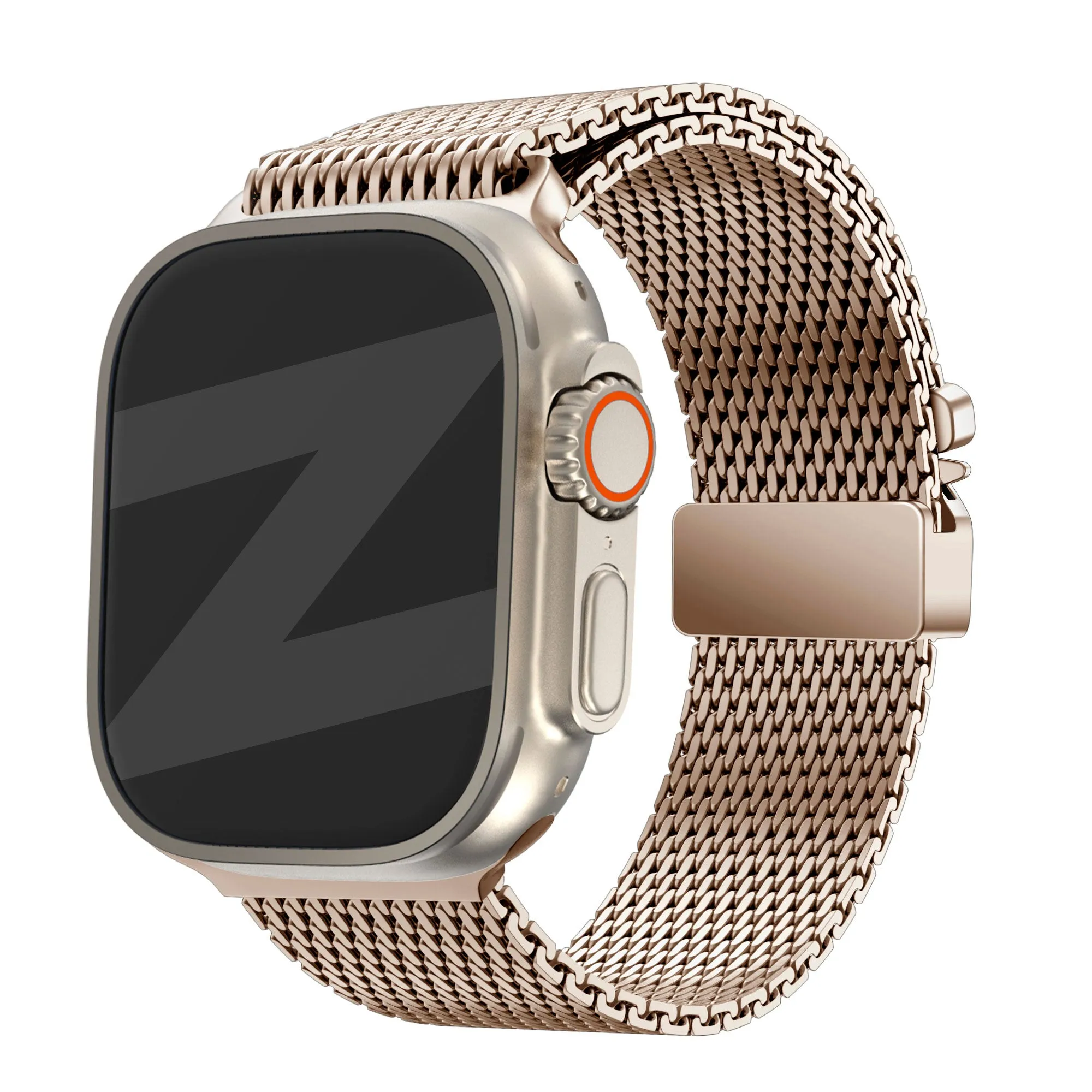 Minimal Touch Bandz Apple Watch Milanese Loop Strap with P-Buckle (Rose Gold)