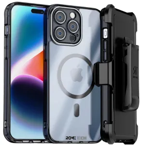 Clear Protection Grip Layer Apple iPhone 15 Pro Belt Clip Holster Phone Case with Magsafe