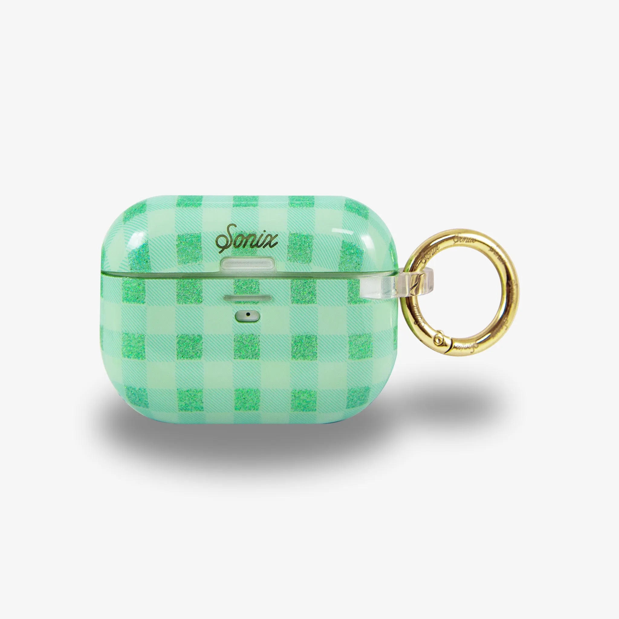 fashionable airpods protector Minty Gingham AirPods Case