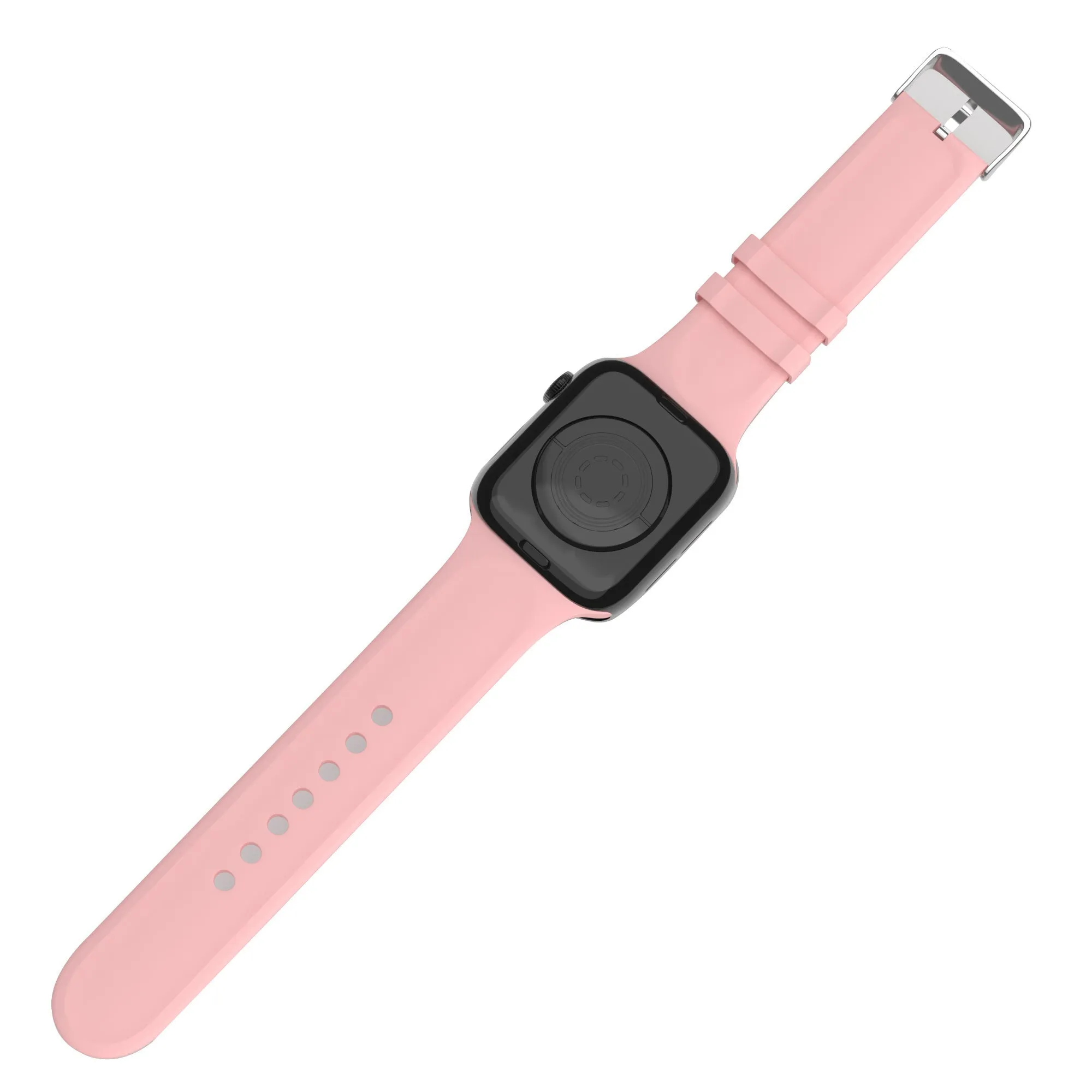 Travel Ready Apple Watch Silicone Strap with Buckle (Pink)