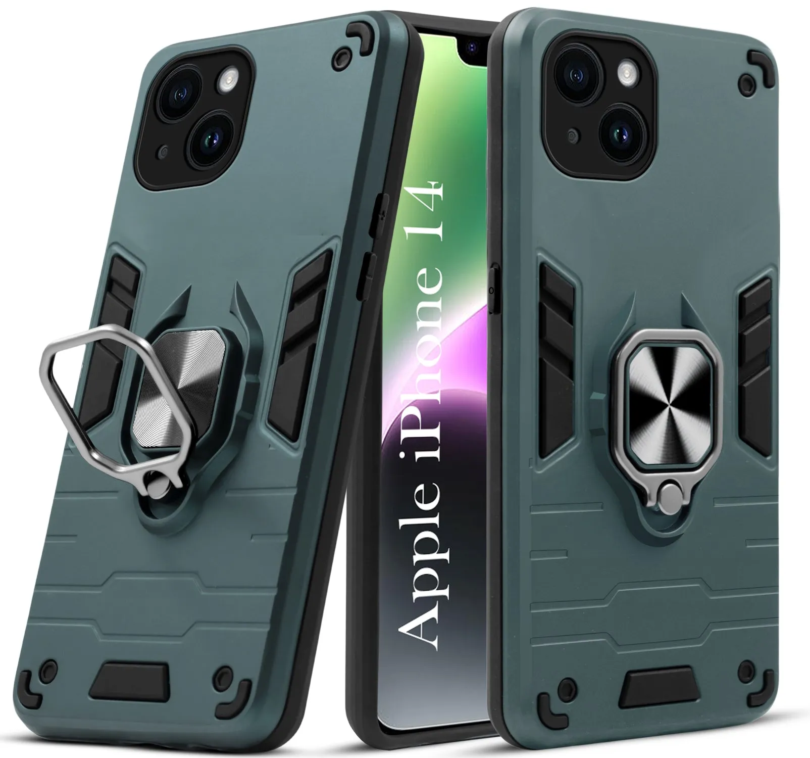 For Apple iPhone 14 Back Cover Case (Shockproof Polycarbonate Dual Layer Hybrid Armor) Strong protection