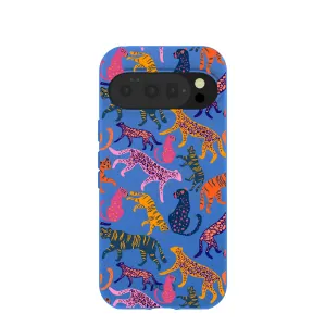 Electric Blue Jungle Cat Google Pixel 10/10 Pro Case Urban Fashion