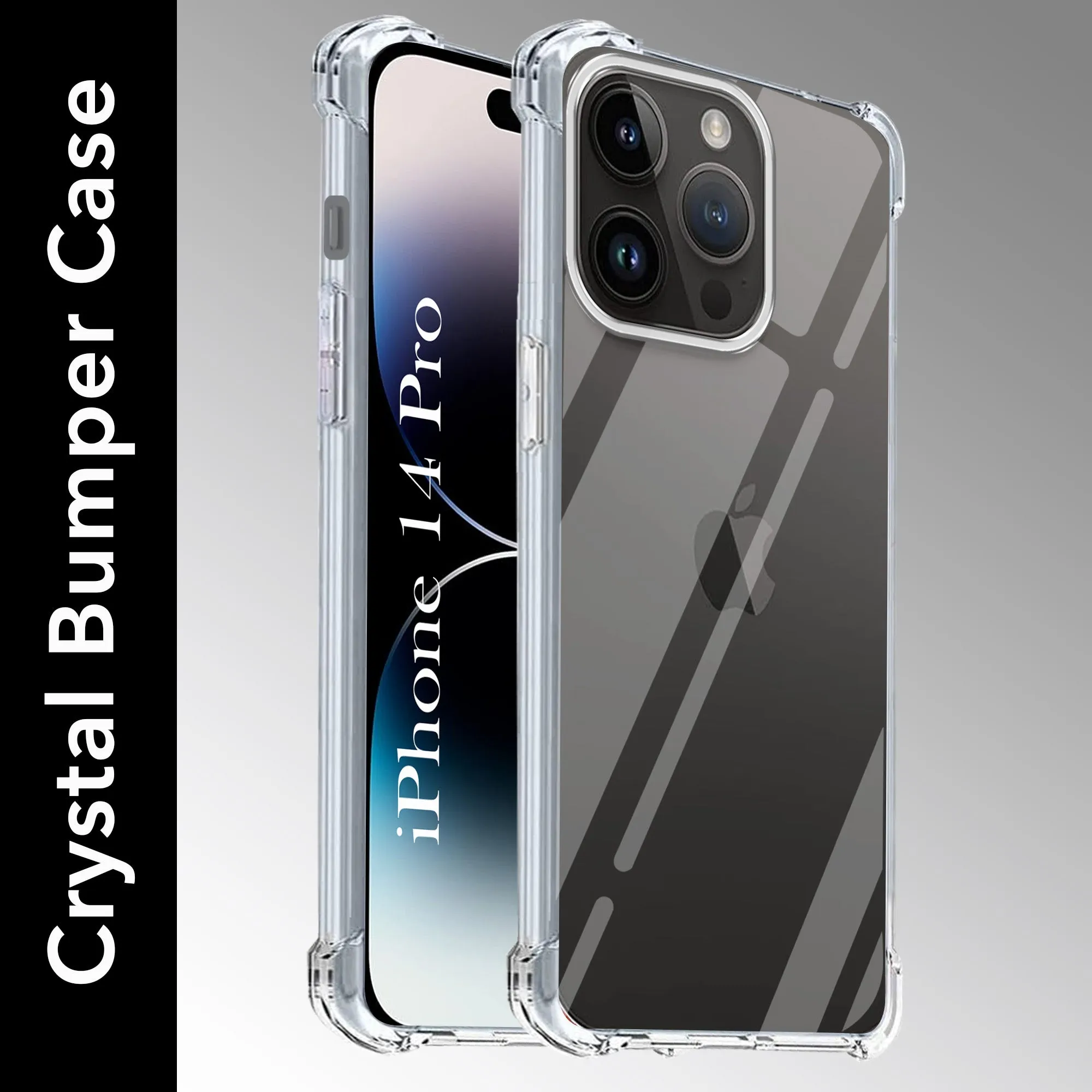 For Apple iPhone 14 Pro Back Cover (Shockproof Crystal Clear Case |  Drop & Camera Protection | Hard Polycarbonate) Comfort Padding Scratch Proof