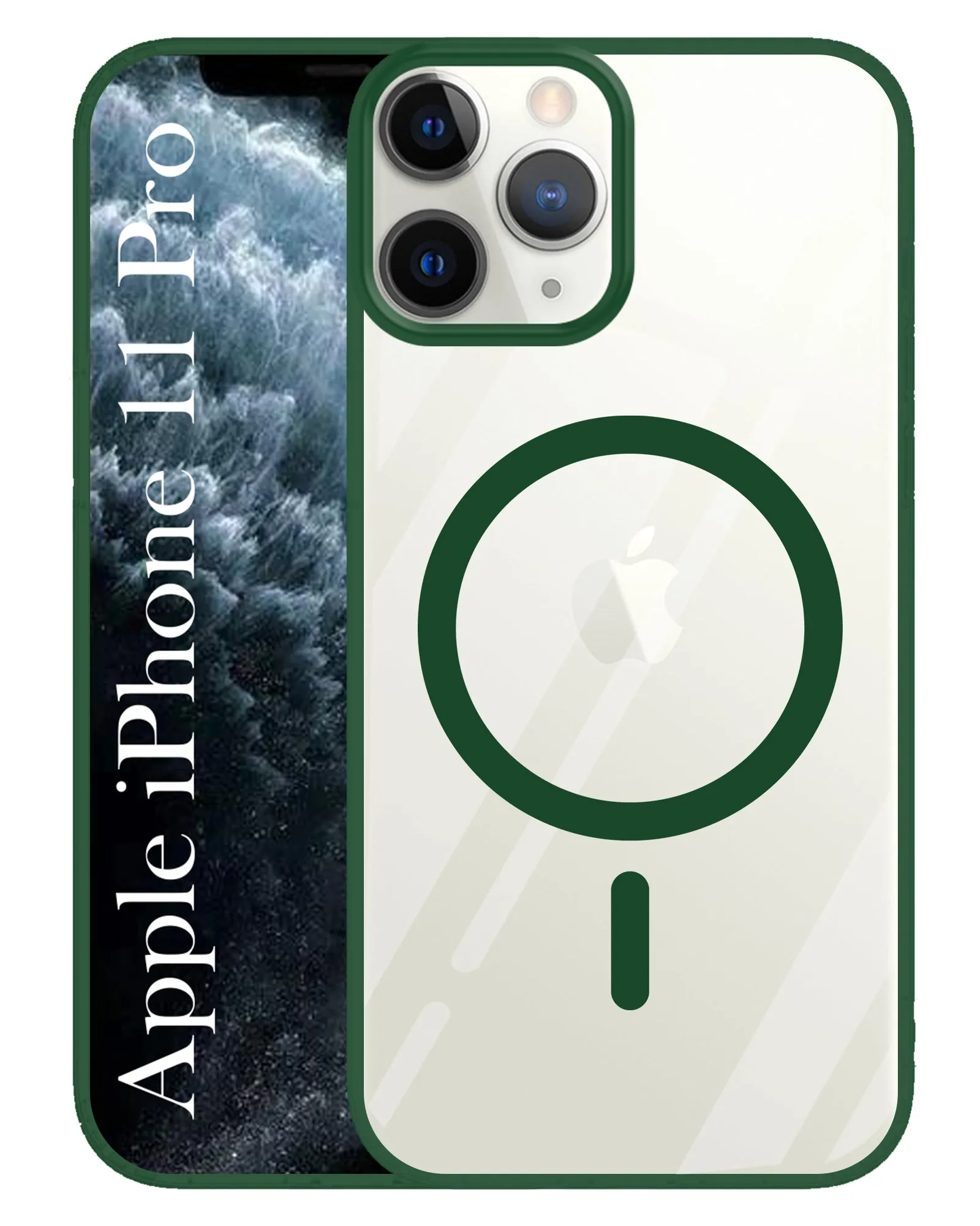 For Apple iPhone 11 Pro Back Cover Case (MagSafe Compatible Wireless Charging | Hybrid Camera Bump Protection | Shockproof Polycarbonate Material) Hybrid Pattern Design Comfort Use