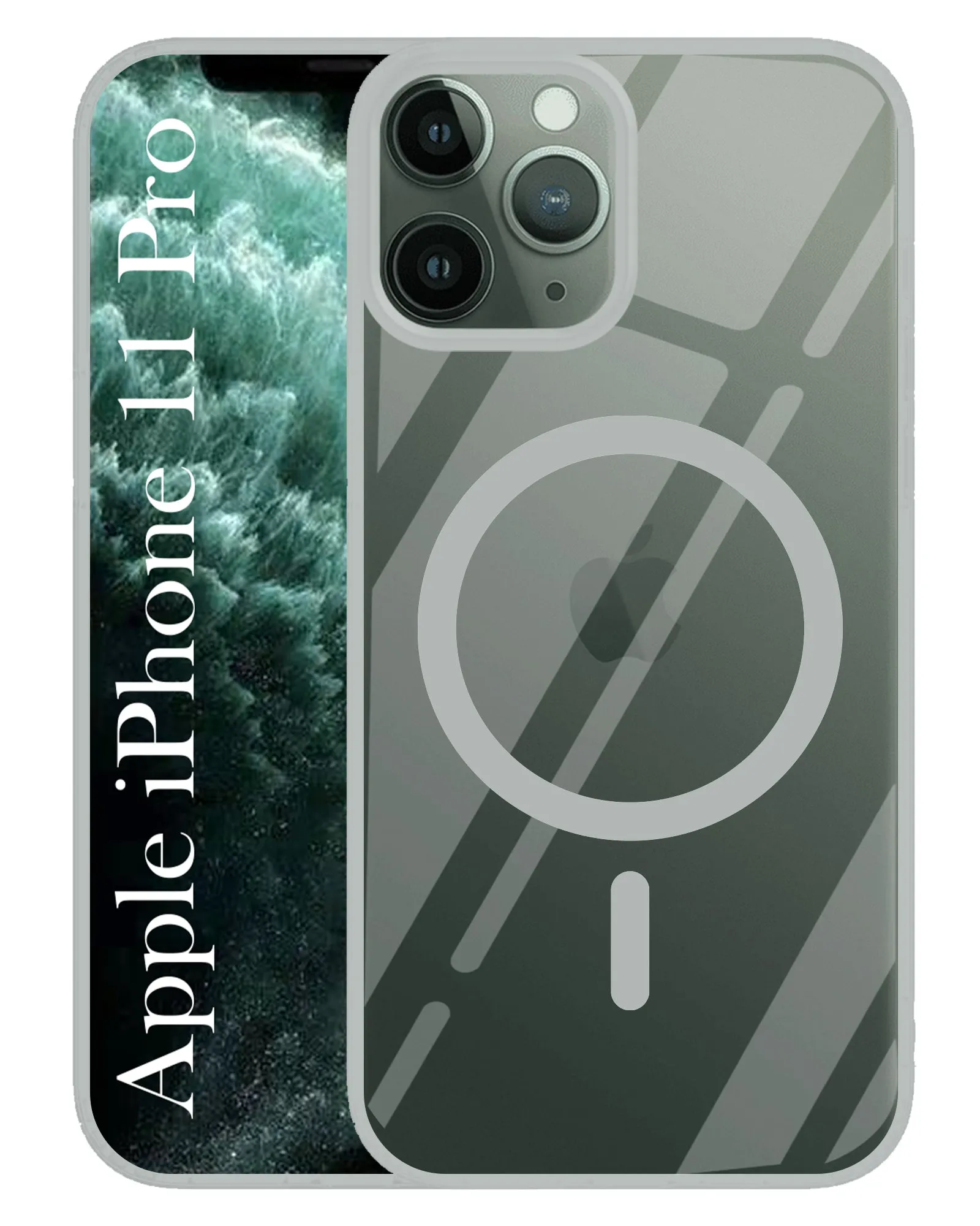 Rugged Pattern Texture For Apple iPhone 11 Pro Back Cover Case (MagSafe Compatible Wireless Charging | Hybrid Camera Bump Protection | Shockproof Polycarbonate Material)