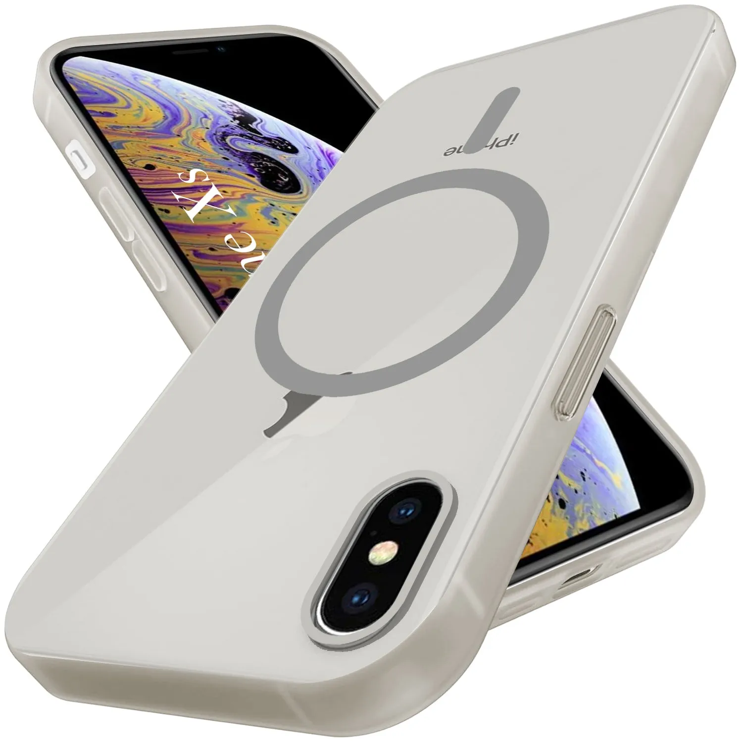 For Apple iPhone Xs Back Cover Case (Frosted Matte Feel | MagSafe Compatible Wireless Charging | Polycarbonate Material) Ergonomic Feel