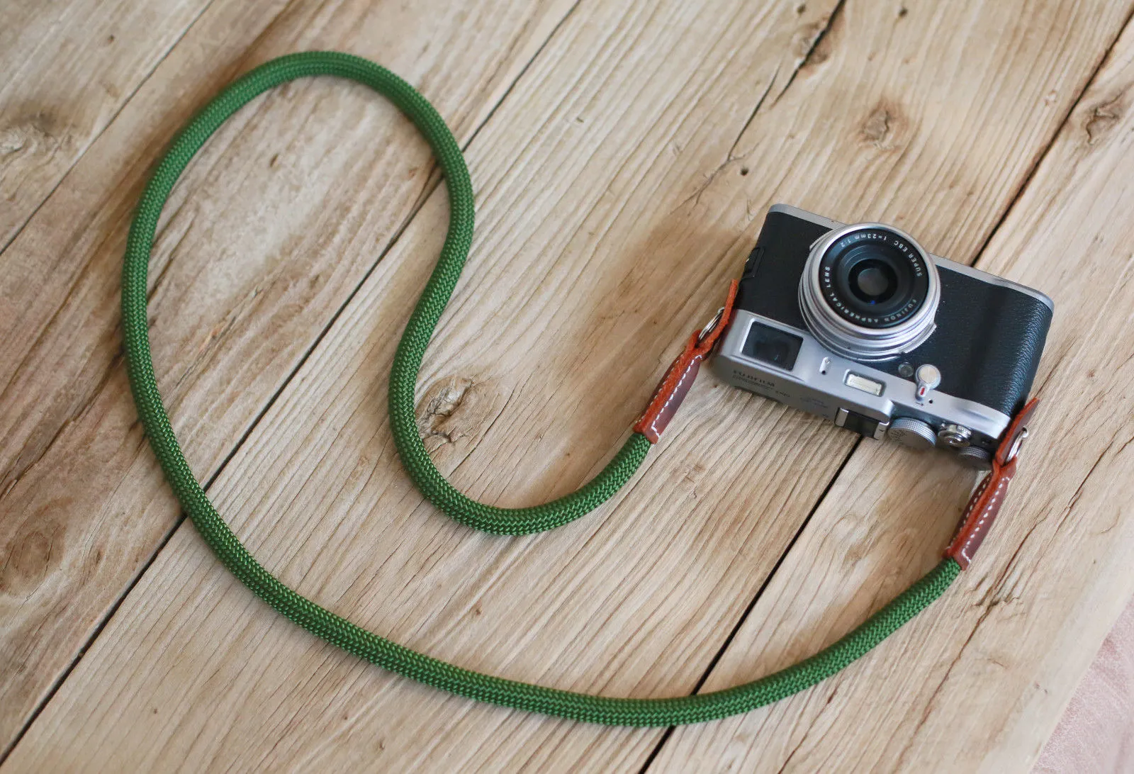 Camera Strap Handmade  Retro Army green Climbing Rope &Windmup.com Locking mechanism Hands Free Phone