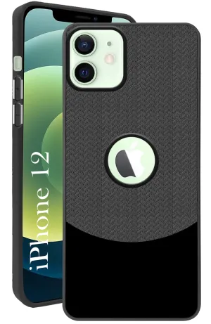 For Apple iPhone 12 Back Cover Case (Elegant PU Leather Finish | Premium Minimalist Professional | Camera Protection Bump) Car Accessory