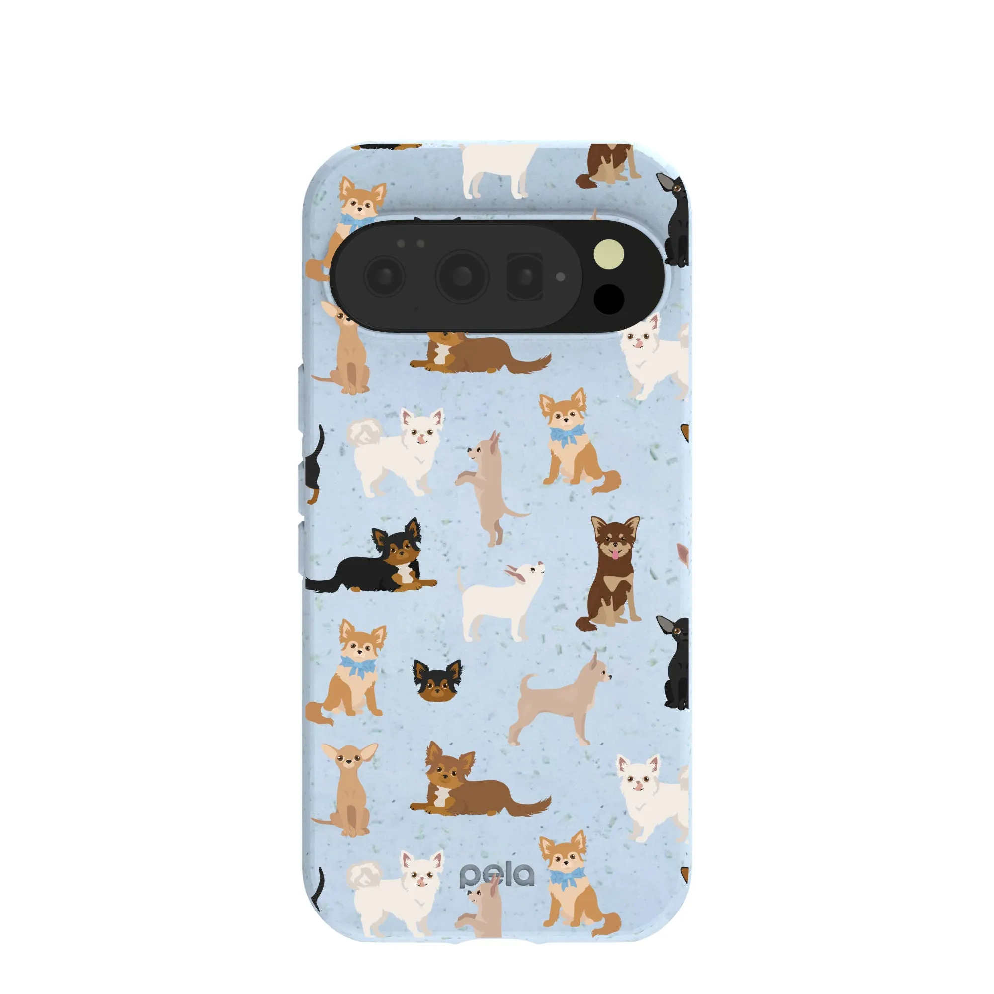 Powder Blue Chihuahua Charms Google Pixel 10/10 Pro Case Soft Grip