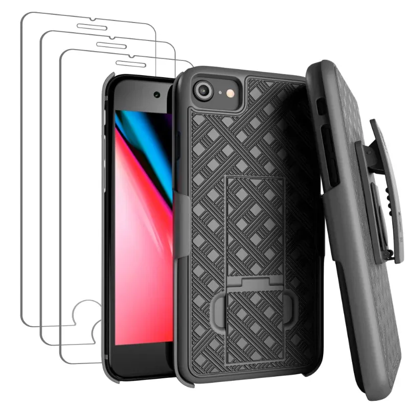Sporty Design Simple Texture Apple iPhone 6/6s/7/8/SE 2020/SE2 2022 Belt Clip Holster Phone Case