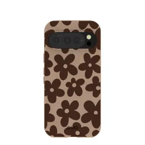 Chocolate Brown Earthy Blooms Google Pixel 10/10 Pro Case Smooth Surface Layer Slim Profiled
