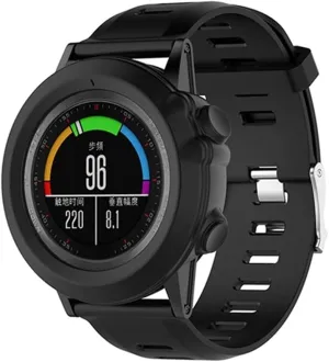 Garmin Fenix 3 (HR) TPU Case (Black) Non-Slip Grip Impact Shield Guard Covering