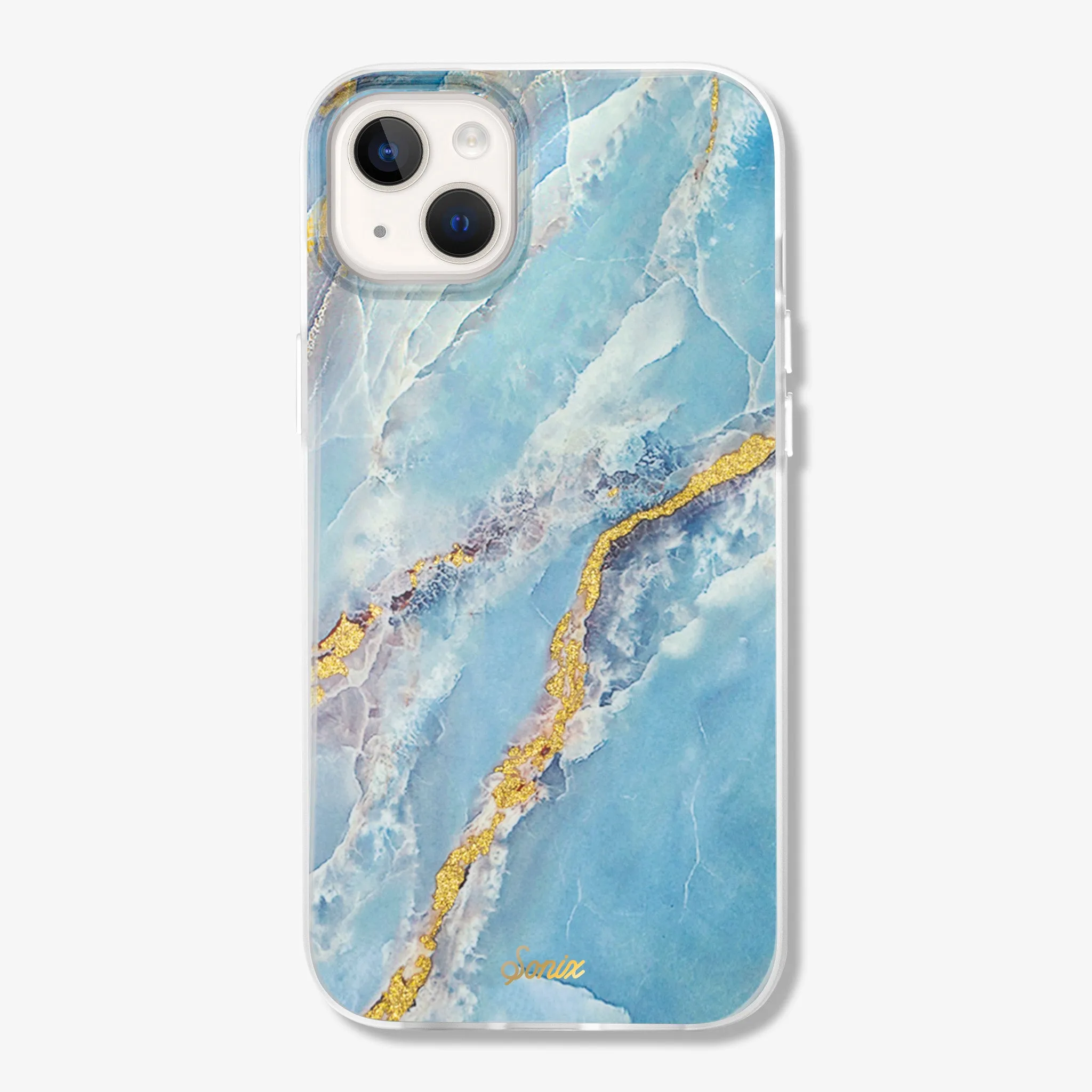 Elegant Pattern Ice Blue Marble MagSafe? Compatible iPhone Case