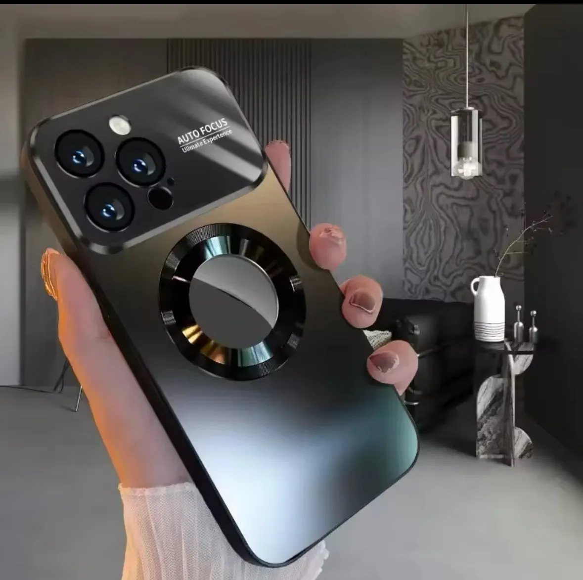 Luxury Titanium Magsafe Rear Case & camera lens protection for iPhone Protective Corners