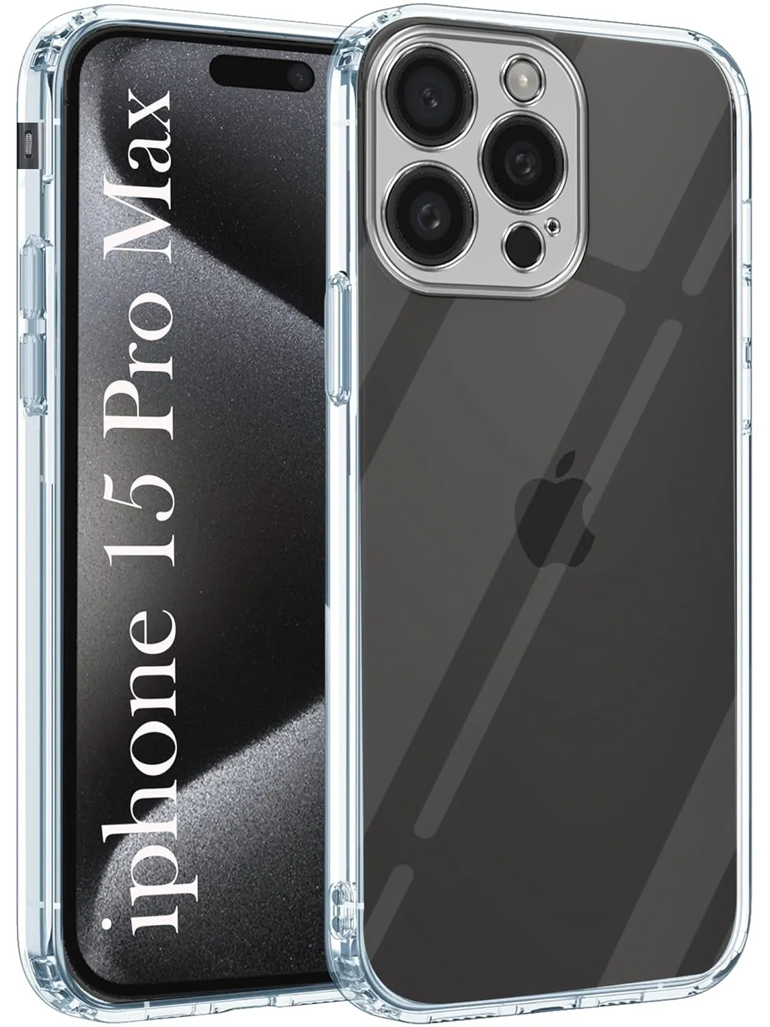 For iPhone 15 Pro Max Back Cover Case (Textured Grip Design | Camera Protetion | Slim and Light Weight | Soft Touch and Feel) Long Lasting Glossy Finish Look