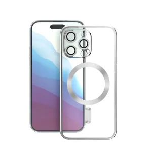 iPhone 15 Pro max - Silver Electroplating with Magsafe Fashionable Texture Protective Form Fit