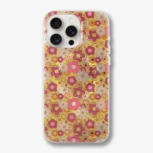 Durable Edge Finish Flexible Grip Texture Retro Flower Barbie? MagSafe? Compatible iPhone Case
