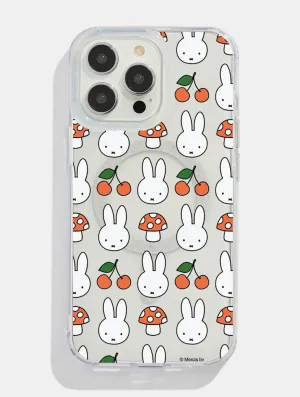 Edge Reinforced Comfort Edge Layer Miffy x Skinnydip Cherry and Mushroom Glitter MagSafe iPhone Case