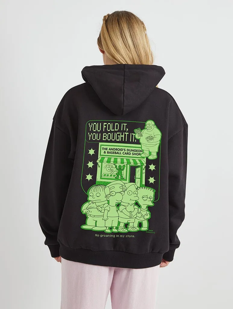 Creative Pattern Clear Back The Simpsons Android Dungeon Hoodie in Black