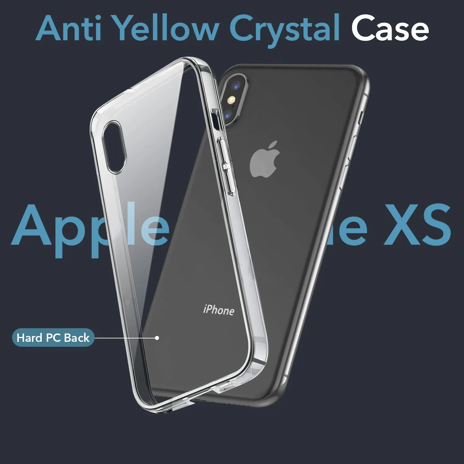 Flexible Comfort Hard Plastic For Apple iPhone Xs Back Cover Case (Hard Anti Yellow Clear Case | Drop & Camera Protection | Shockproof Polycarbonate)
