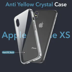 Flexible Comfort Hard Plastic For Apple iPhone Xs Back Cover Case (Hard Anti Yellow Clear Case | Drop & Camera Protection | Shockproof Polycarbonate)