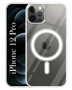 For Apple iPhone 12 Pro Back Cover Case ( MagSafe Compatible Wireless Charging | Hybrid Camera Bump Protection | Shockproof Polycarbonate Material) Soft Shape Flexible frame