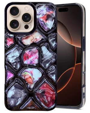 Everyday Look Flexible Grip Texture For Apple iPhone 16 Pro Max Back Cover Case ( Dual Design Glitter Sparkle and Detachable Diamond Print Case | Soft and Flexible)