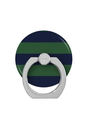 Navy & Green Rugby Stripe Adhesive Phone Ring Stand Portable Mount