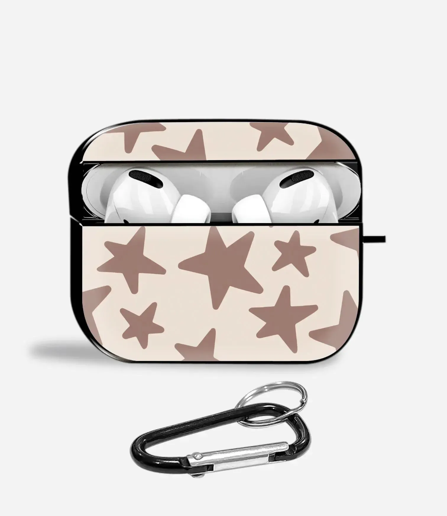 Mocha Stars Aipods Glass Case everyday minimalist protection